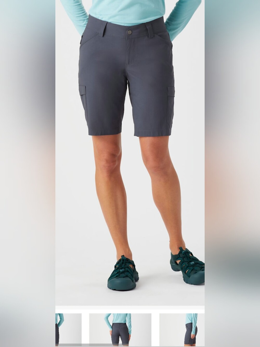 Duluth Trading Co Dry On The Fly Iron Gray Women's Utility Shorts